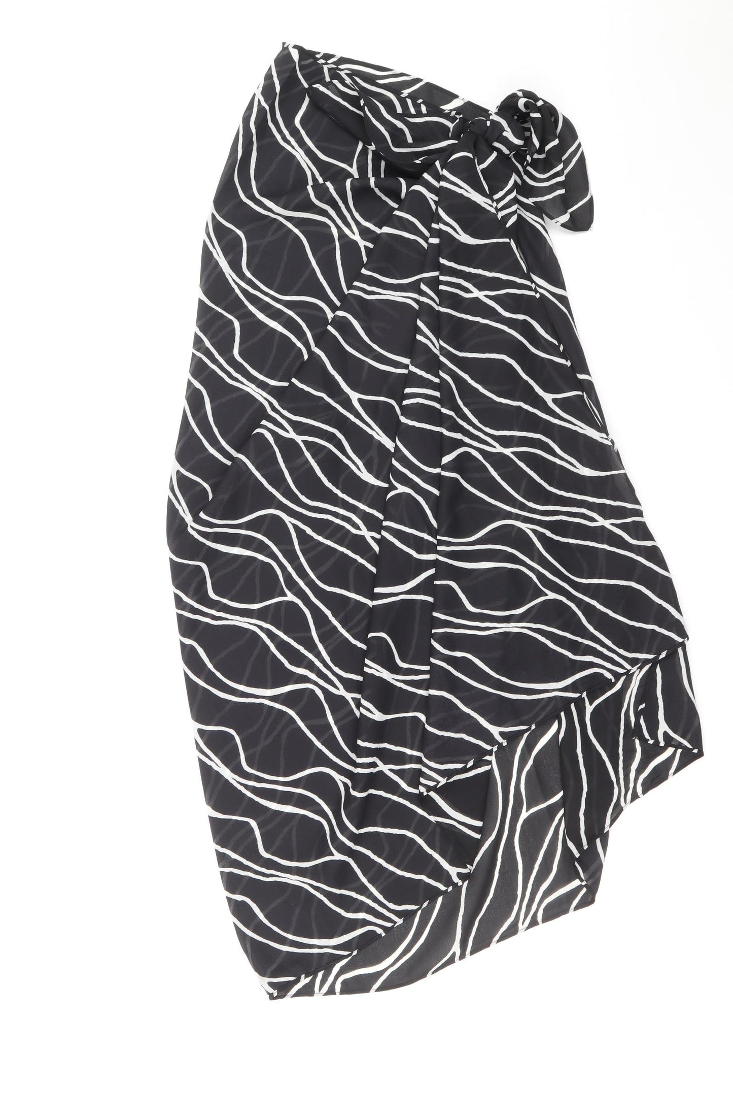 The Beach Womens Black Striped Polyester Cover Up One Size