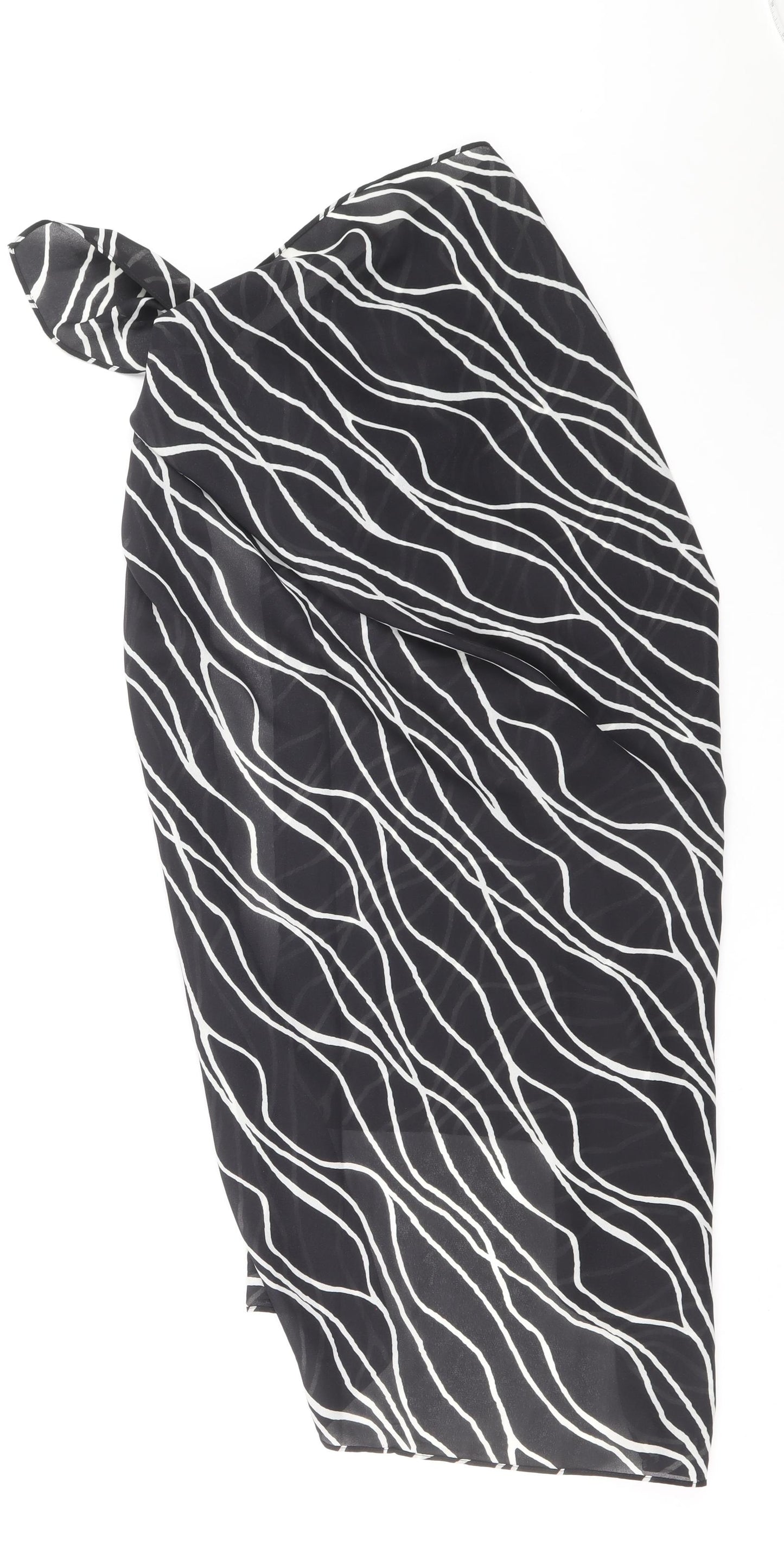 The Beach Womens Black Striped Polyester Cover Up One Size