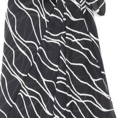 The Beach Womens Black Striped Polyester Cover Up One Size