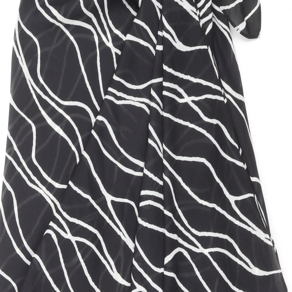 The Beach Womens Black Striped Polyester Cover Up One Size