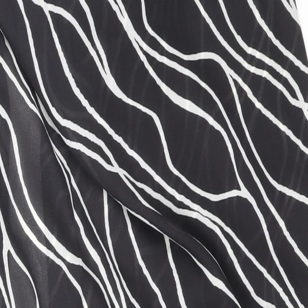 The Beach Womens Black Striped Polyester Cover Up One Size