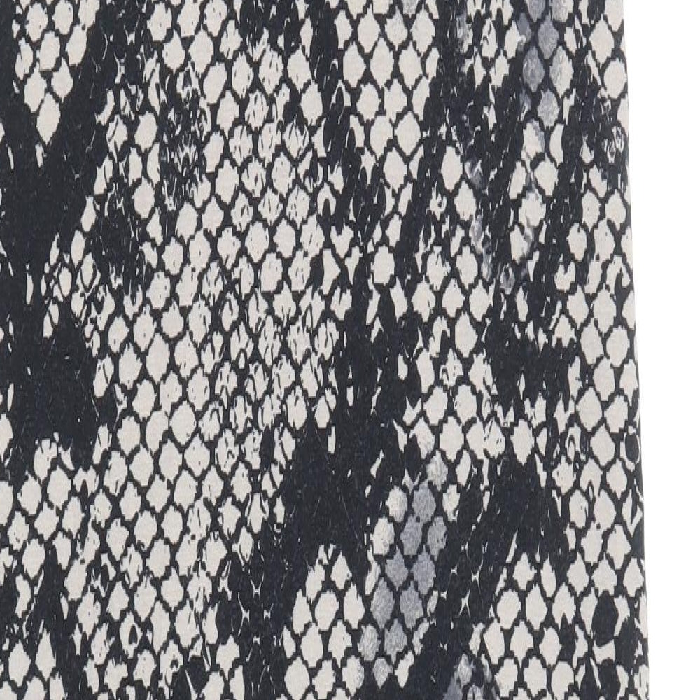 Topshop Womens Grey Animal Print Viscose Tank Dress Size 8 Scoop Neck Pullover - Snake Print