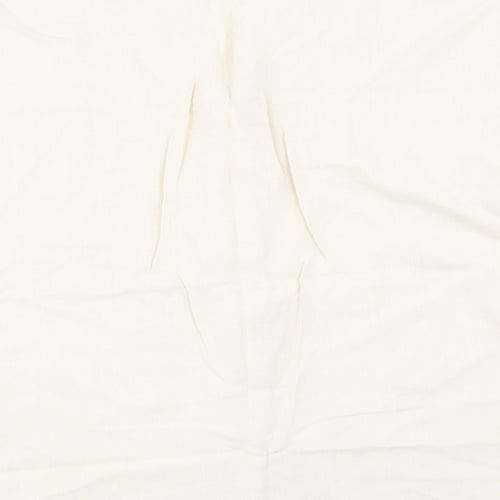 Marks and Spencer Womens Beige Viscose Basic Button-Up Size 16 V-Neck