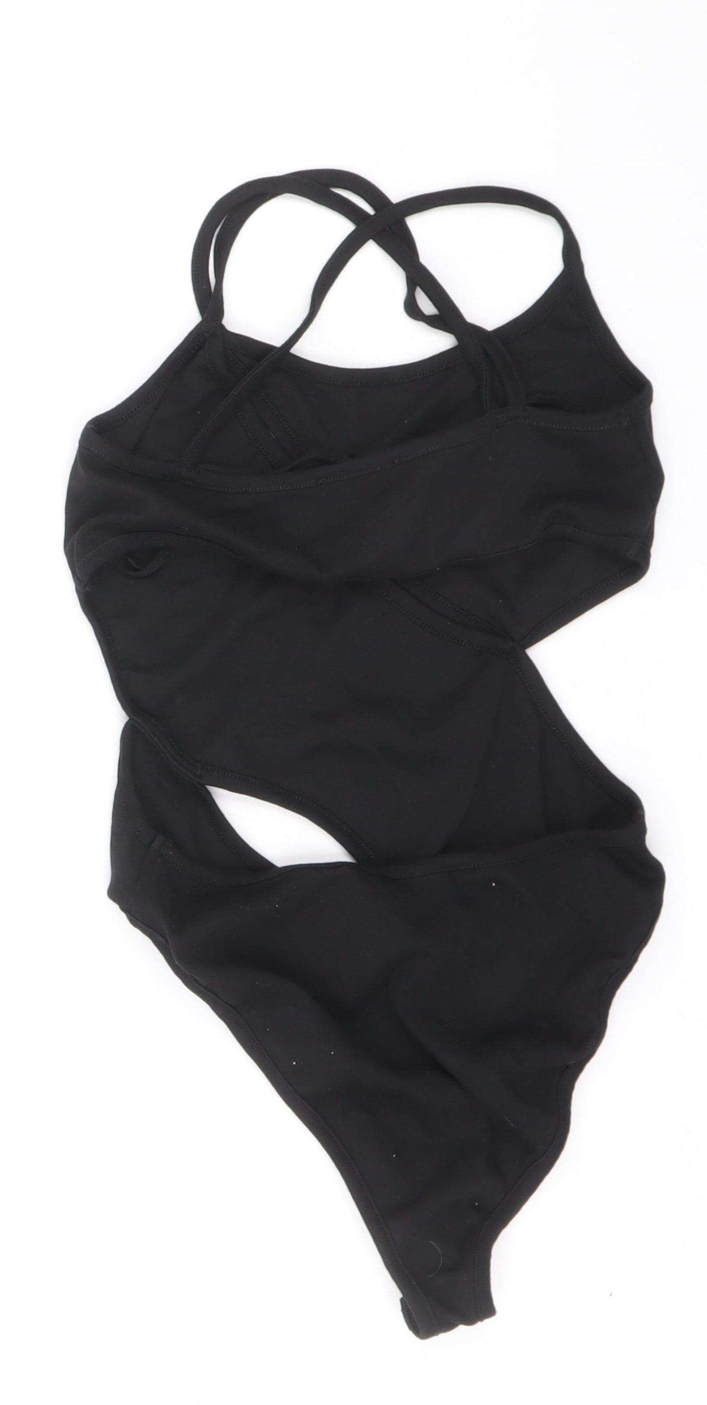 Stradivarius Womens Black Cotton Bodysuit One-Piece Size M Pullover