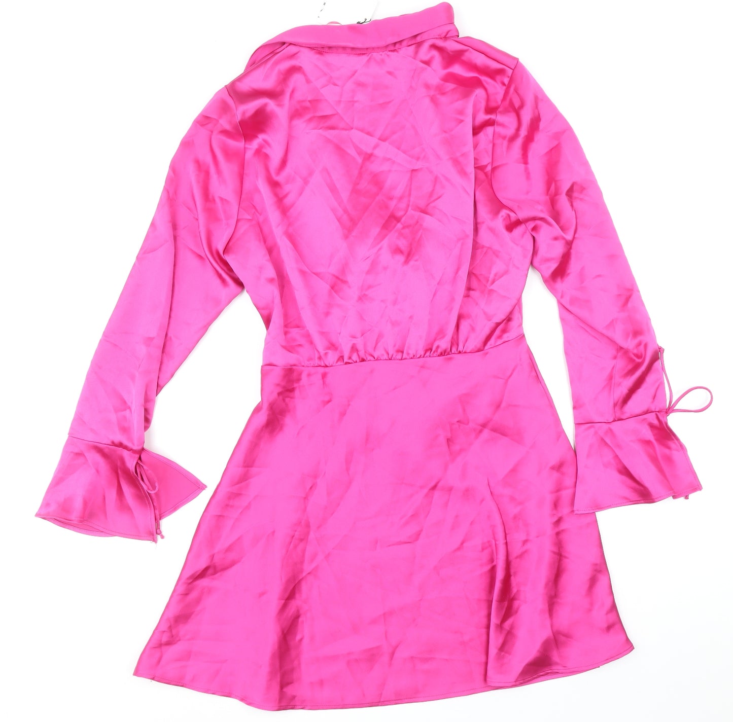 Zara Womens Pink Polyester Mini Size L Collared Zip