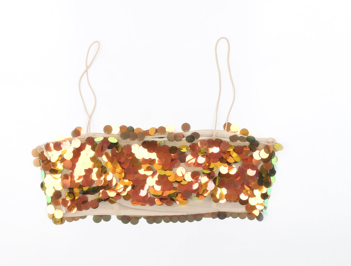 Zara Womens Multicoloured Polyester Cropped Tank Size L Square Neck