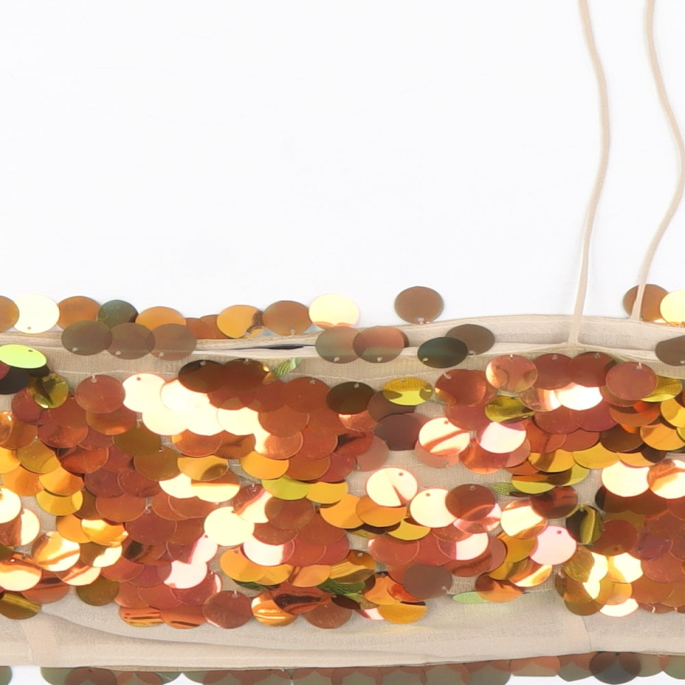 Zara Womens Multicoloured Polyester Cropped Tank Size L Square Neck