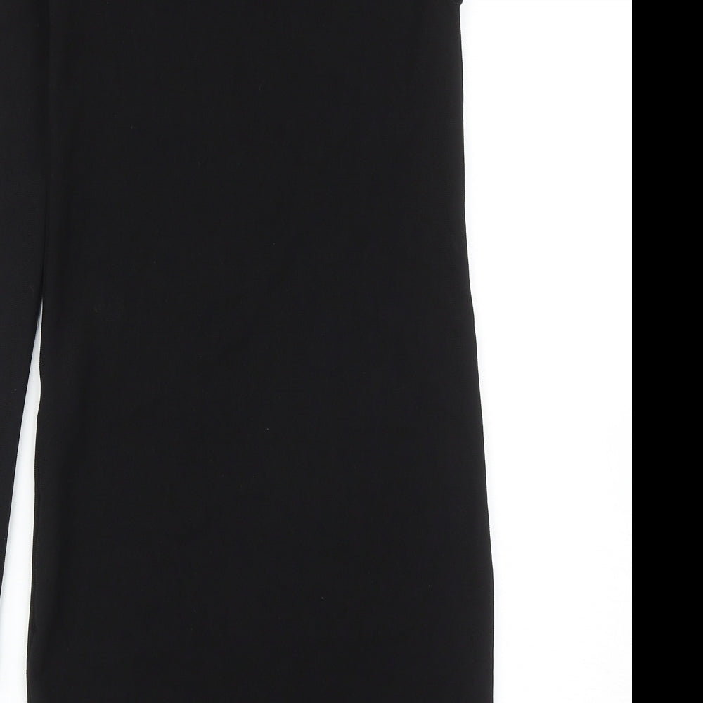 Stradivarius Womens Black Polyester Bodycon Size M One Shoulder Pullover