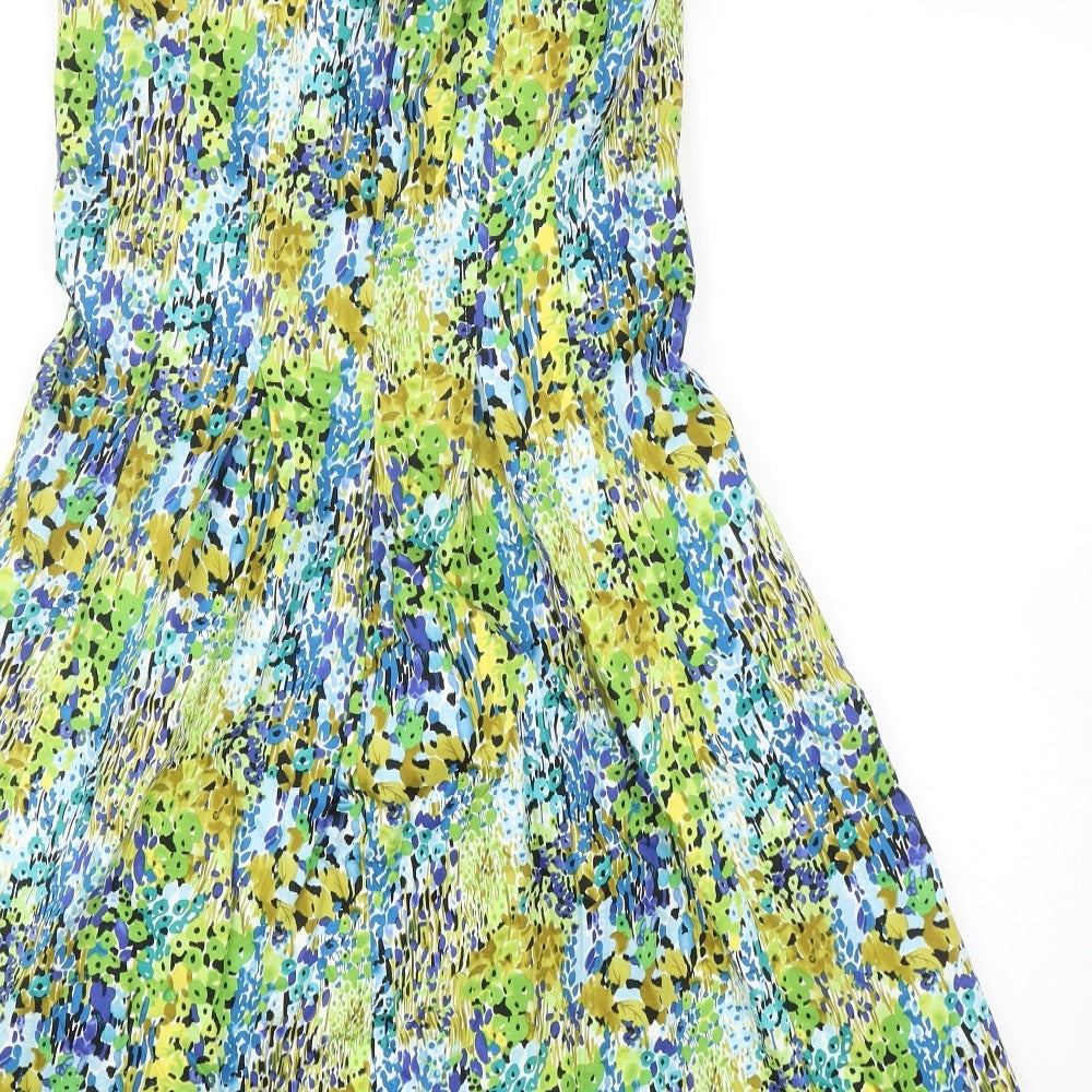 Nine West Womens Multicoloured Geometric Cotton Tank Dress Size 6 Scoop Neck Zip