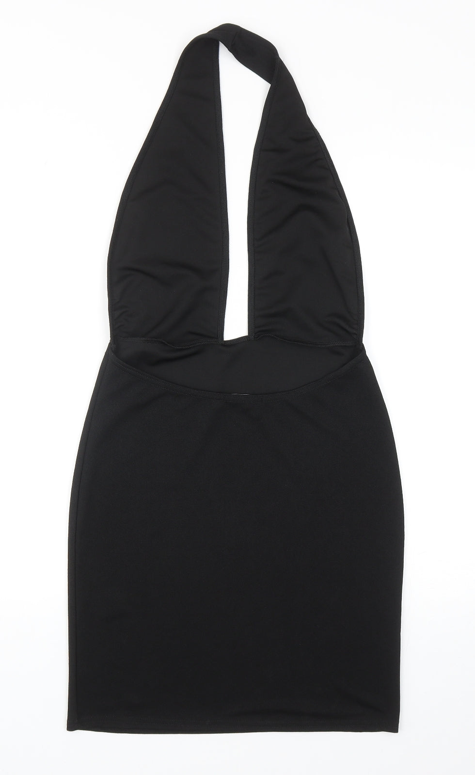 Missguided Womens Black Polyester Pencil Dress Size 14 Halter Pullover