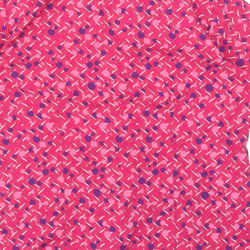Meltemi Womens Pink Geometric Polyester Basic Button-Up Size 8 Collared