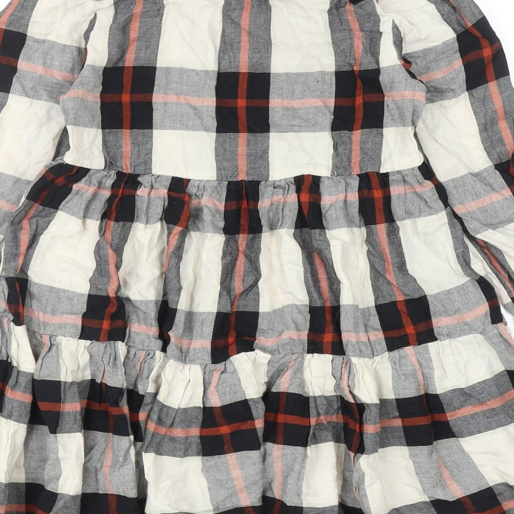 PEP&CO Womens Multicoloured Plaid Cotton Shirt Dress Size 8 Collared Button