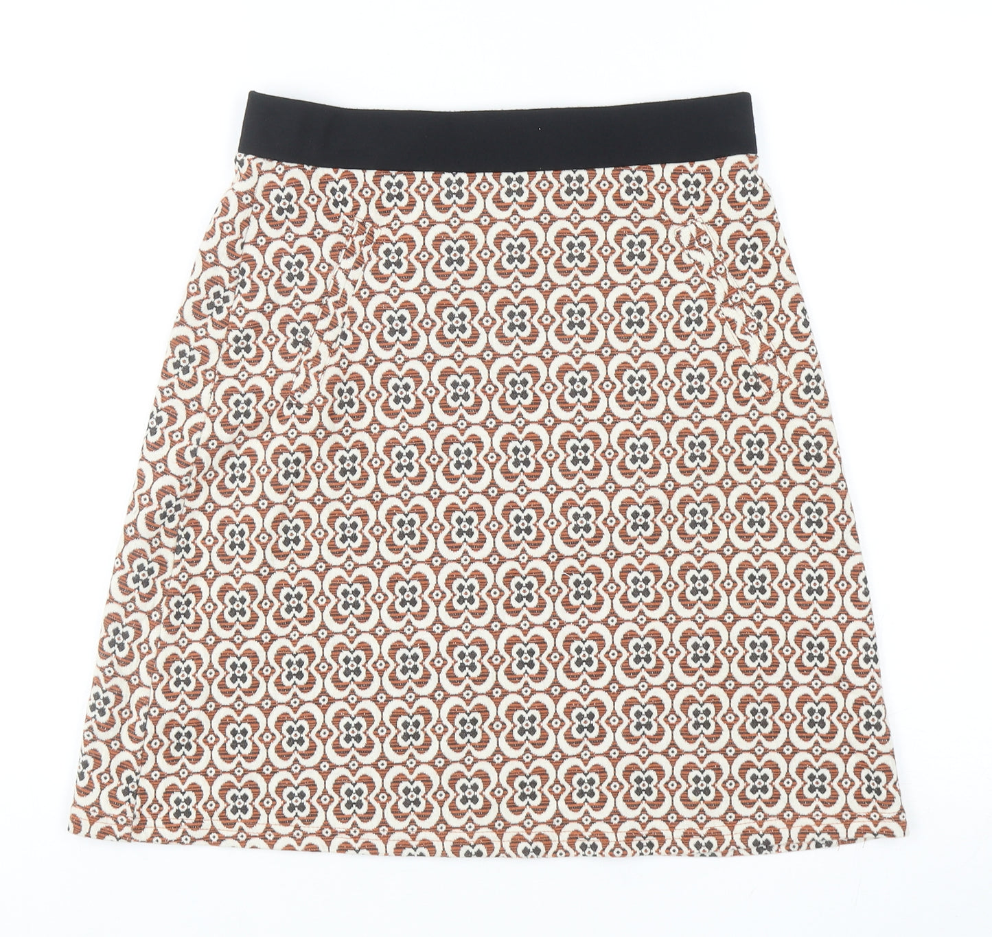Dorothy Perkins Womens Brown Geometric Polyester A-Line Skirt Size 8