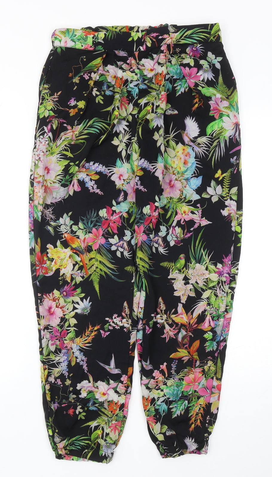 Zara Womens Multicoloured Geometric Polyester Bloomer Trousers Size M Regular