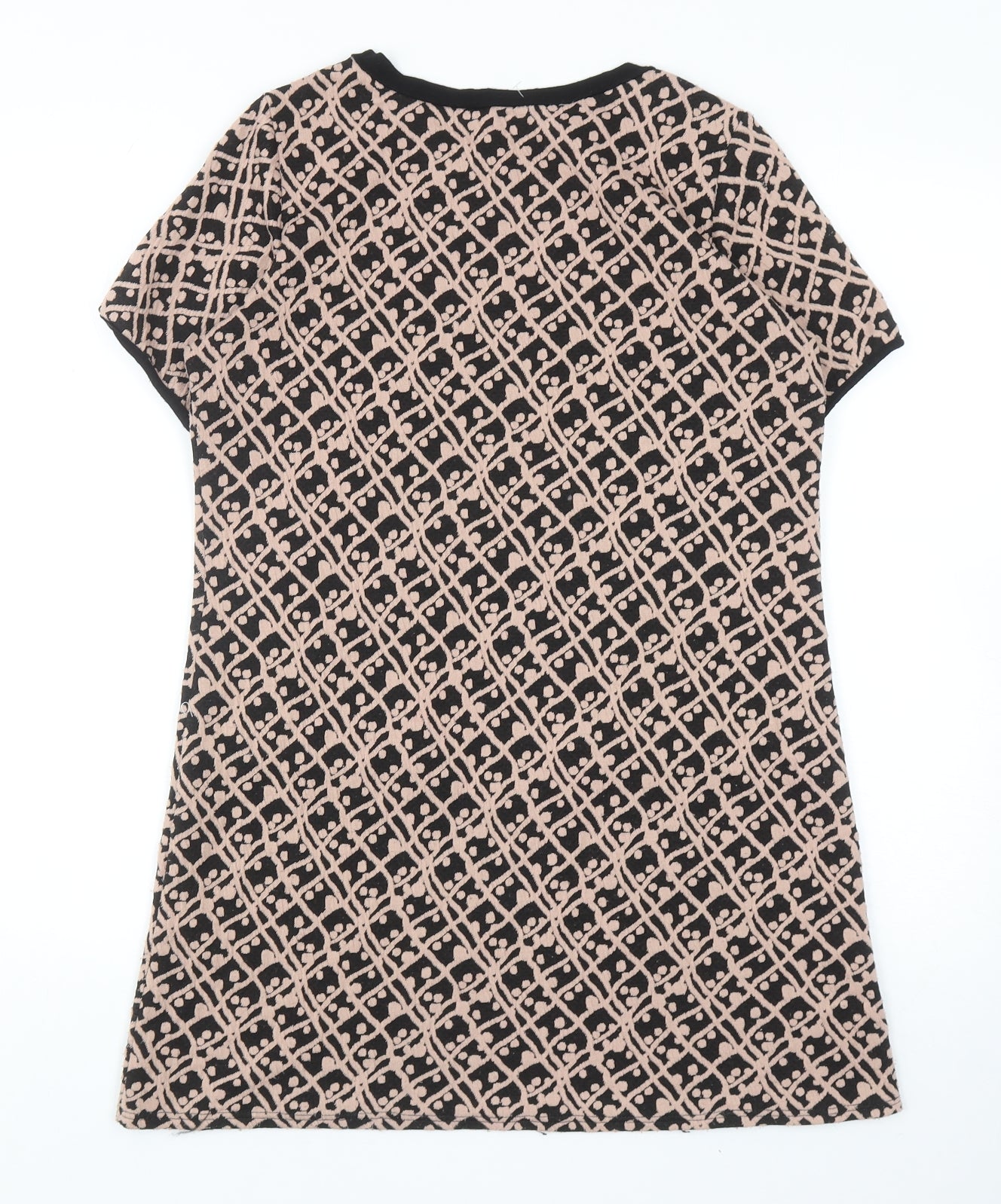 Dorothy Perkins Womens Black Geometric Polyester Tunic Blouse Size 12 Round Neck