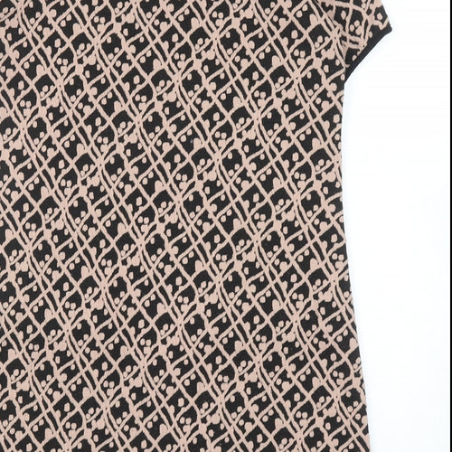 Dorothy Perkins Womens Black Geometric Polyester Tunic Blouse Size 12 Round Neck