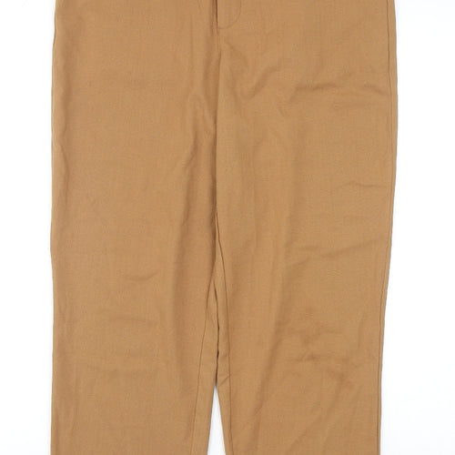 Nasty Gal Womens Brown Polyester Chino Trousers Size 8 Regular Zip