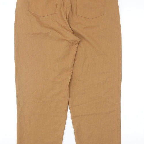 Nasty Gal Womens Brown Polyester Chino Trousers Size 8 Regular Zip