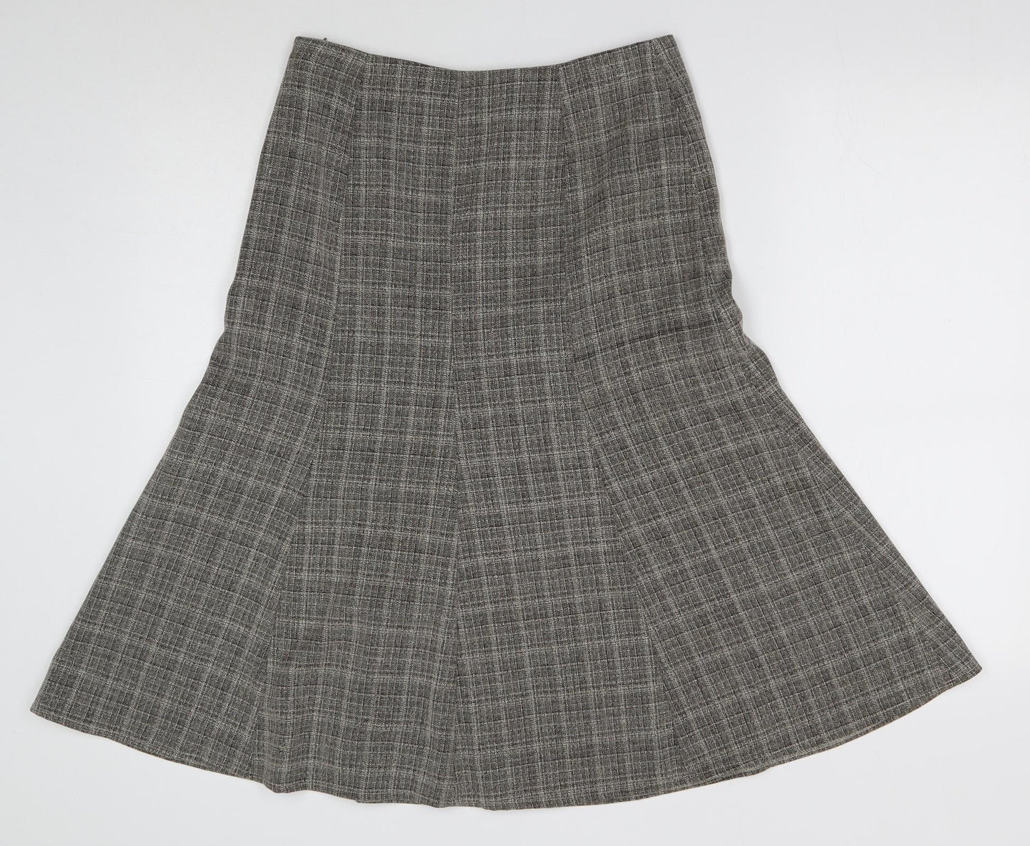 Atmosphere Womens Grey Plaid Polyester Trumpet Skirt Size 8 Zip