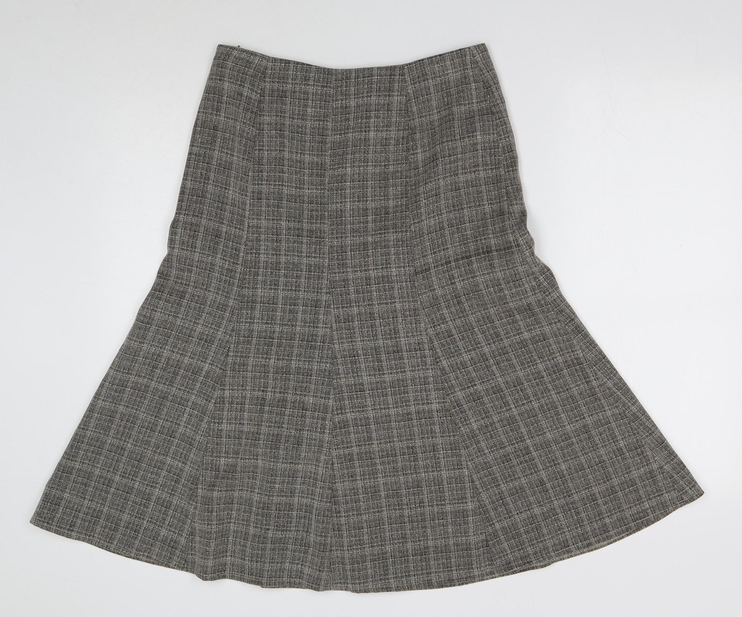 Atmosphere Womens Grey Plaid Polyester Trumpet Skirt Size 8 Zip