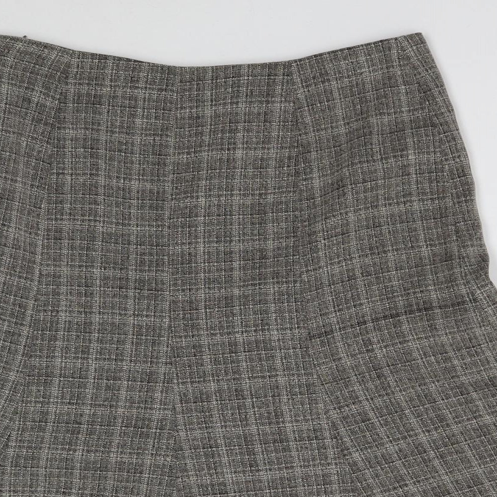 Atmosphere Womens Grey Plaid Polyester Trumpet Skirt Size 8 Zip
