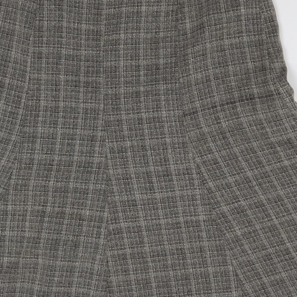 Atmosphere Womens Grey Plaid Polyester Trumpet Skirt Size 8 Zip