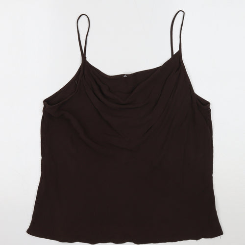 Preworn Womens Brown Viscose Camisole Blouse Size 20 Cowl Neck