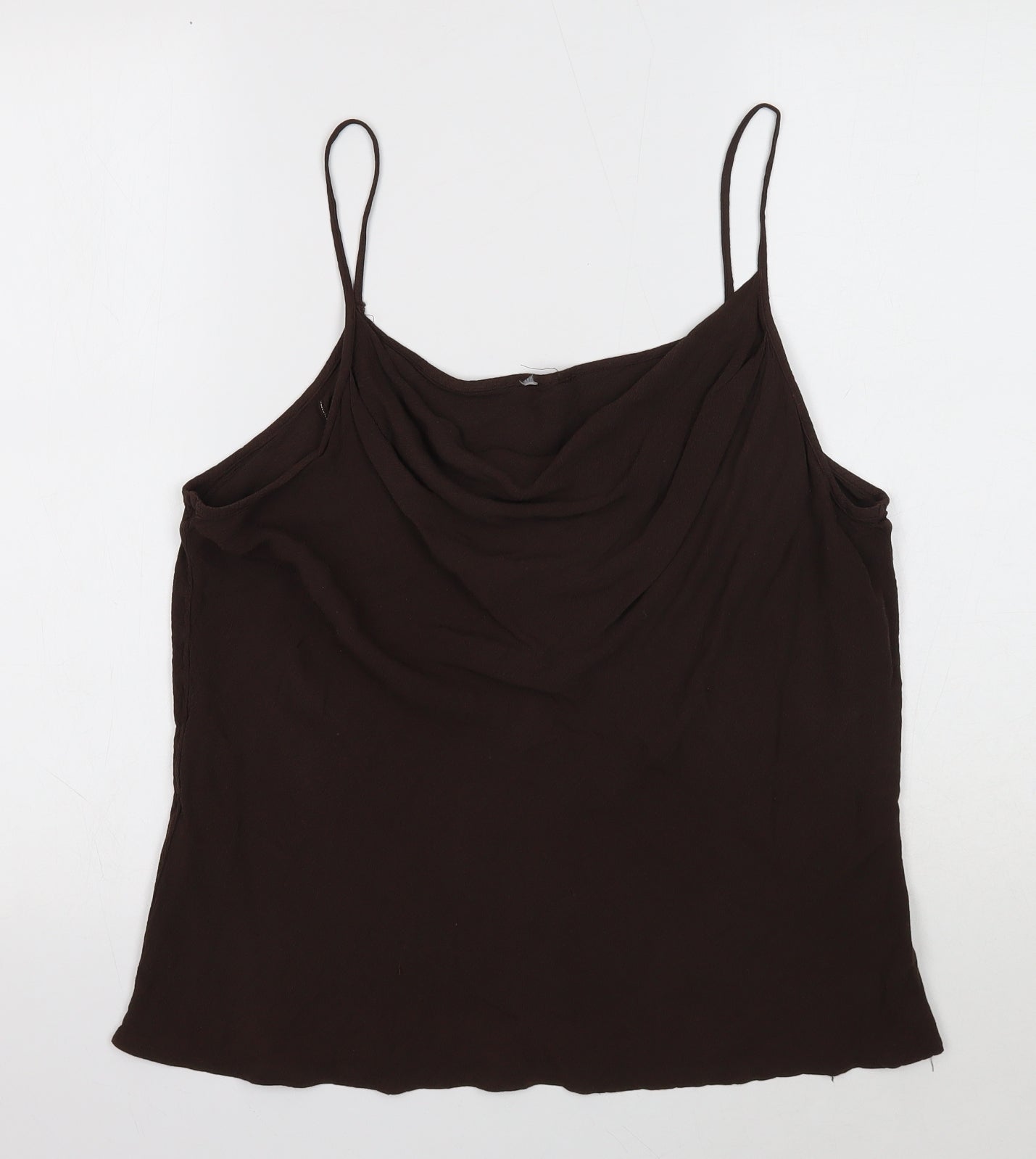 Preworn Womens Brown Viscose Camisole Blouse Size 20 Cowl Neck