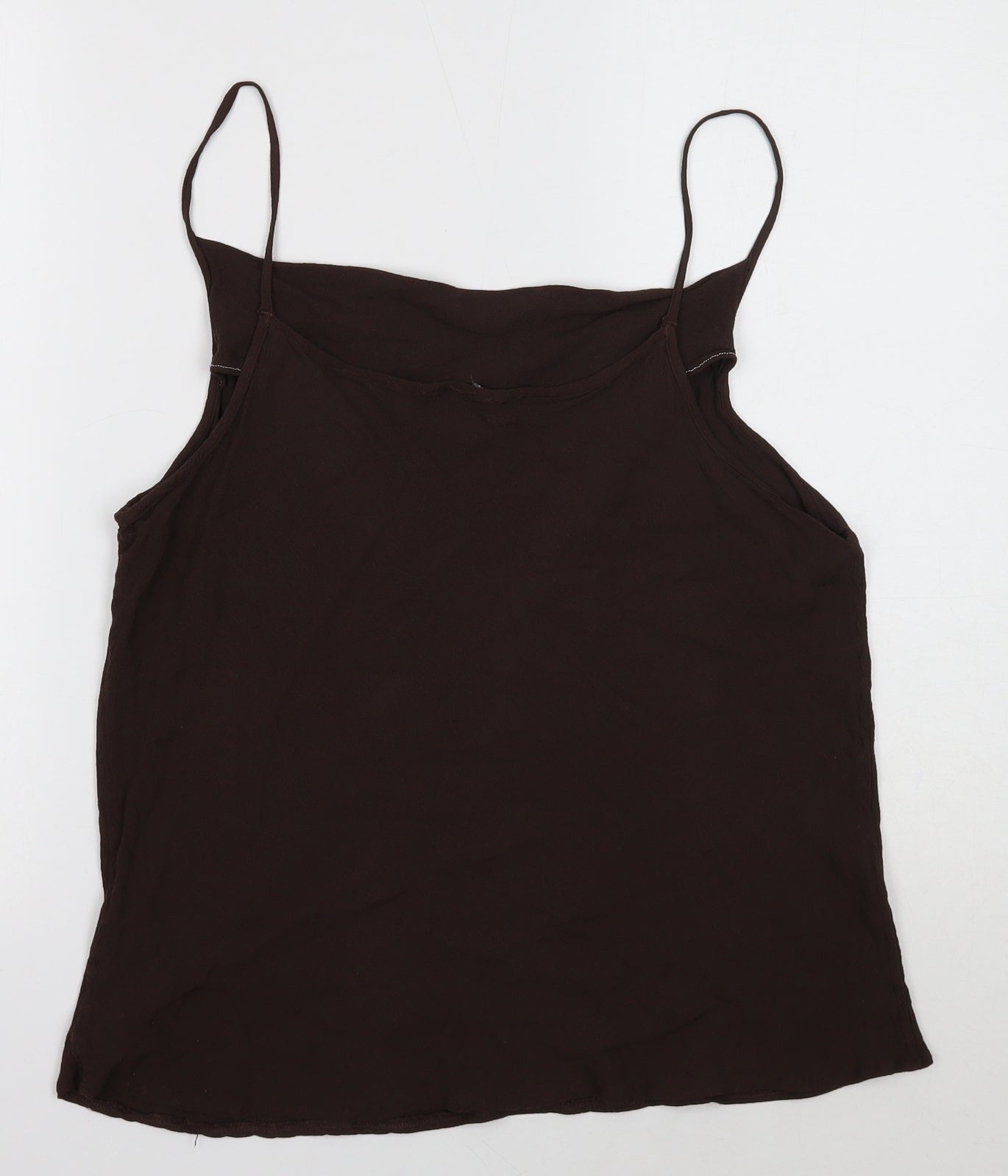Preworn Womens Brown Viscose Camisole Blouse Size 20 Cowl Neck