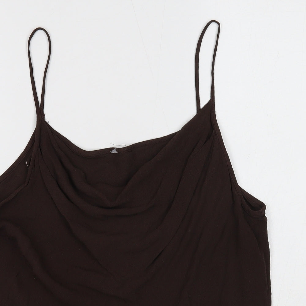 Preworn Womens Brown Viscose Camisole Blouse Size 20 Cowl Neck