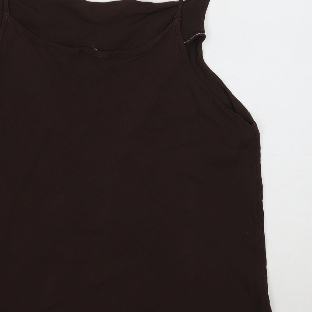 Preworn Womens Brown Viscose Camisole Blouse Size 20 Cowl Neck