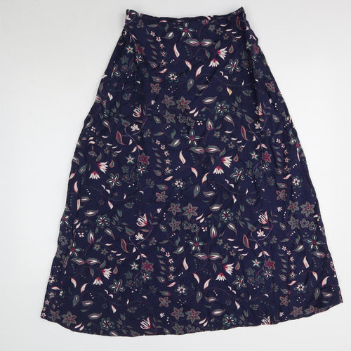Bugle Boy Womens Blue Floral Rayon Maxi Skirt Size 10