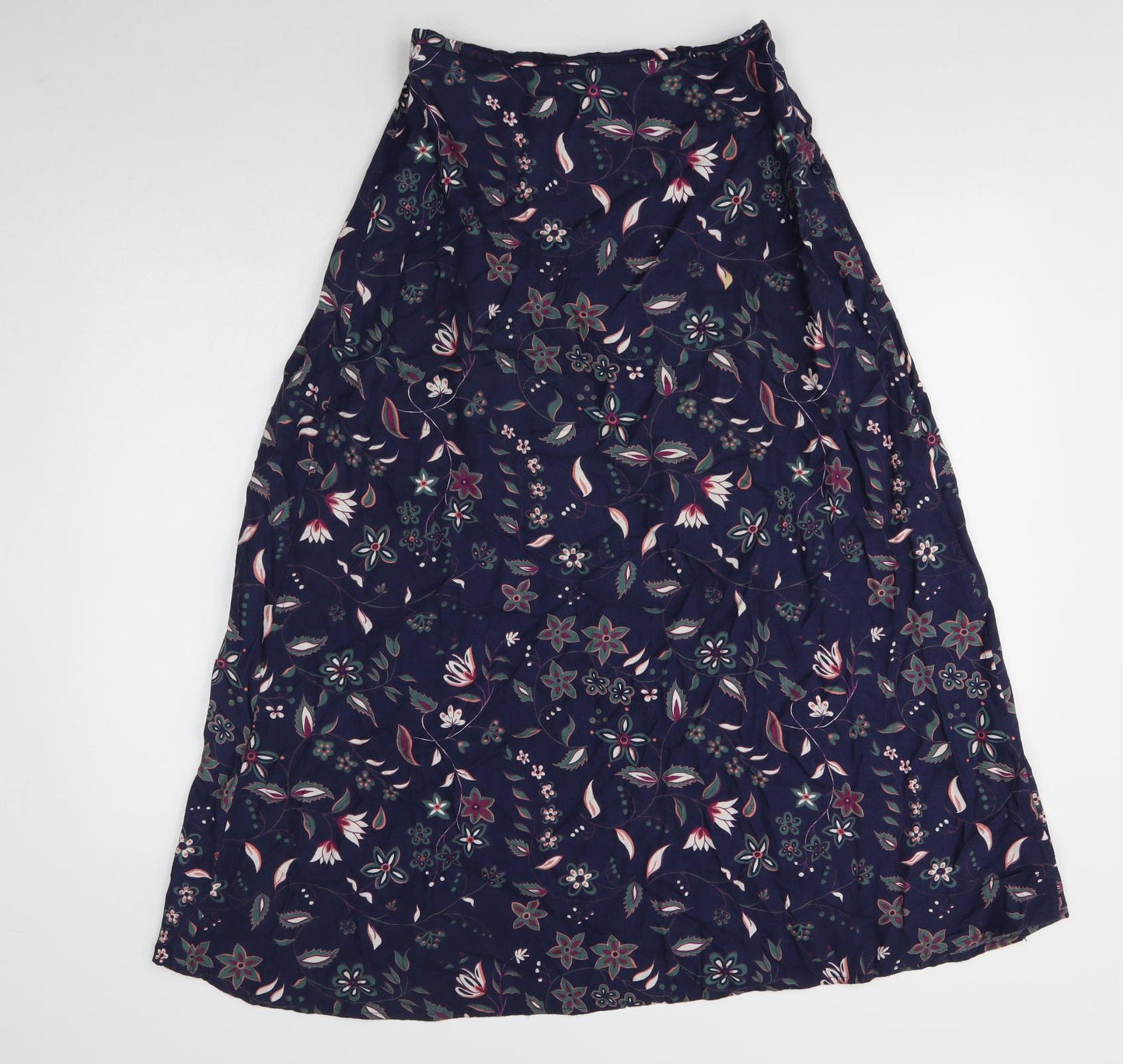 Bugle Boy Womens Blue Floral Rayon Maxi Skirt Size 10