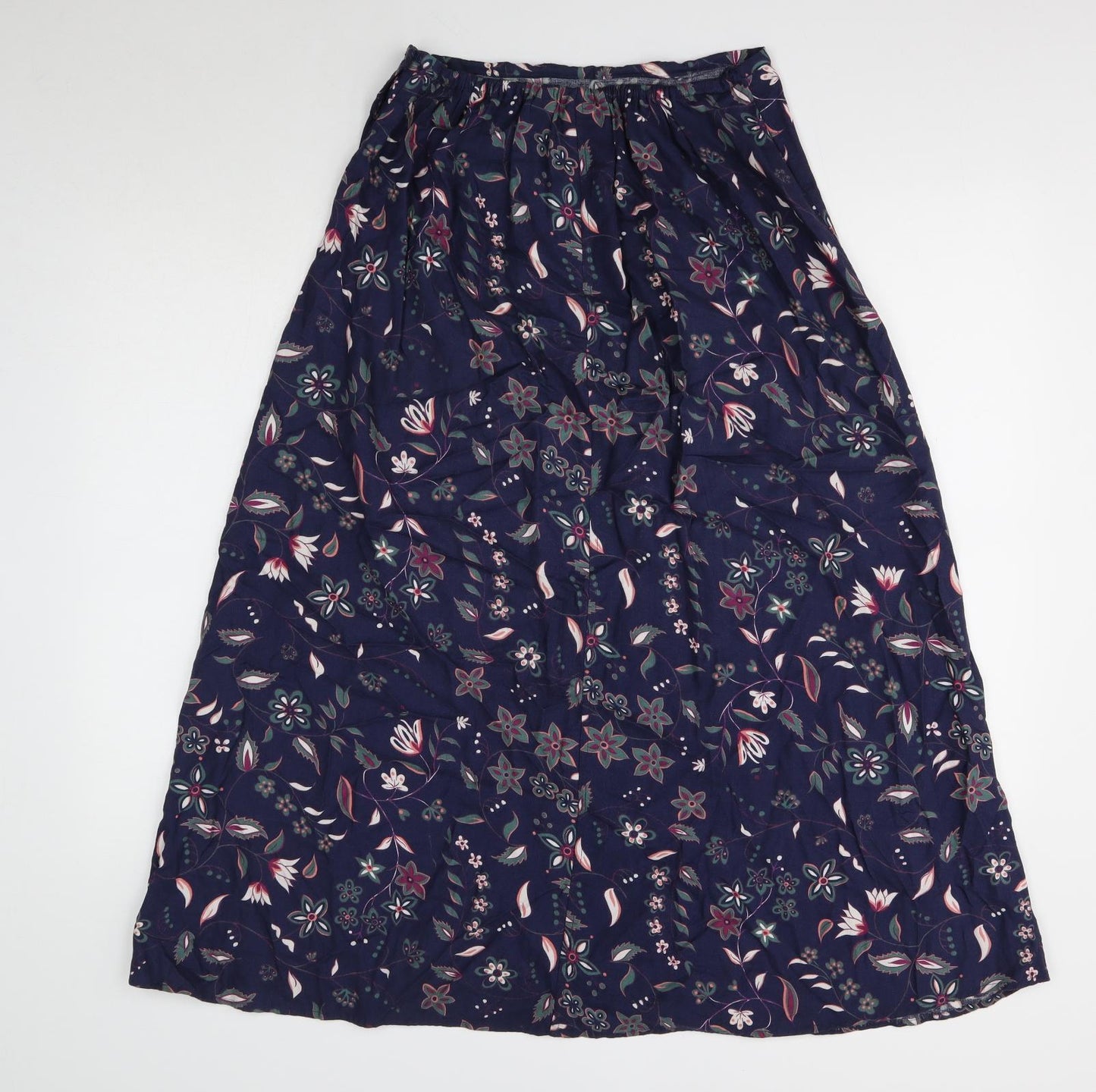 Bugle Boy Womens Blue Floral Rayon Maxi Skirt Size 10