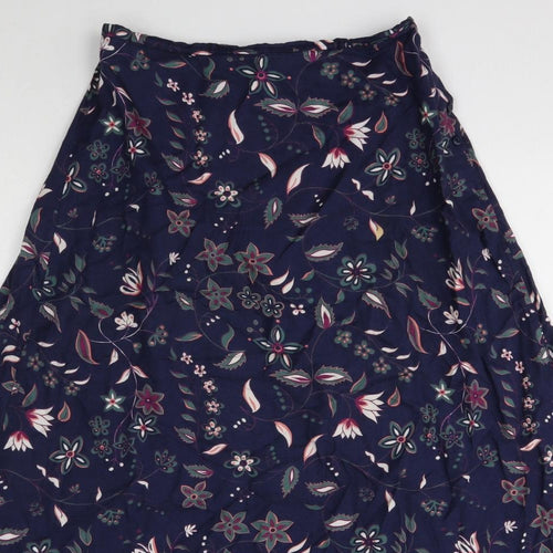 Bugle Boy Womens Blue Floral Rayon Maxi Skirt Size 10