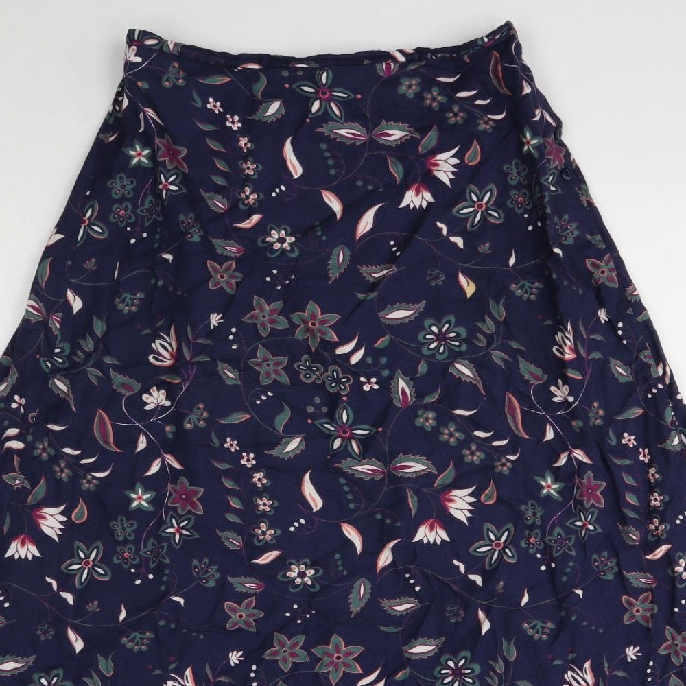 Bugle Boy Womens Blue Floral Rayon Maxi Skirt Size 10