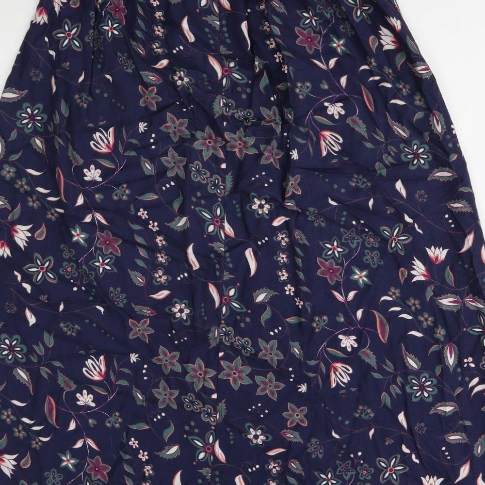 Bugle Boy Womens Blue Floral Rayon Maxi Skirt Size 10