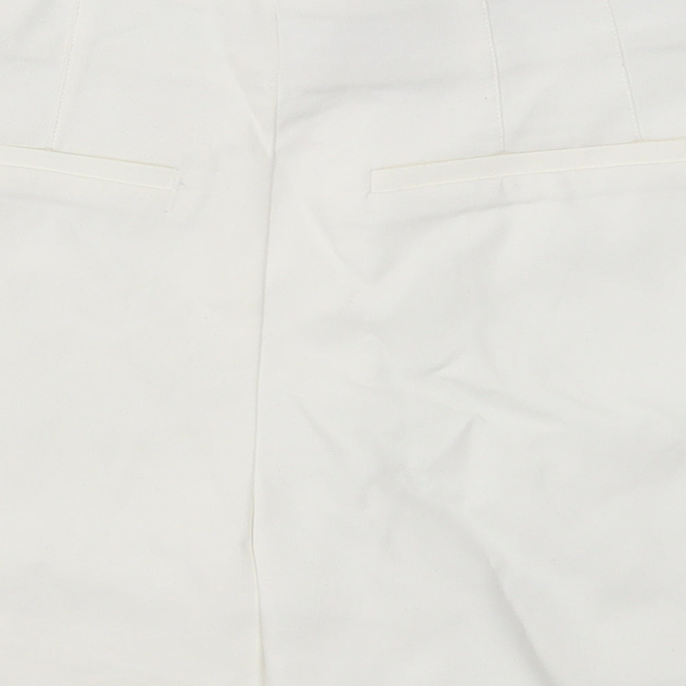 Zara Womens White Polyester Culotte Shorts Size 4XL Regular Zip