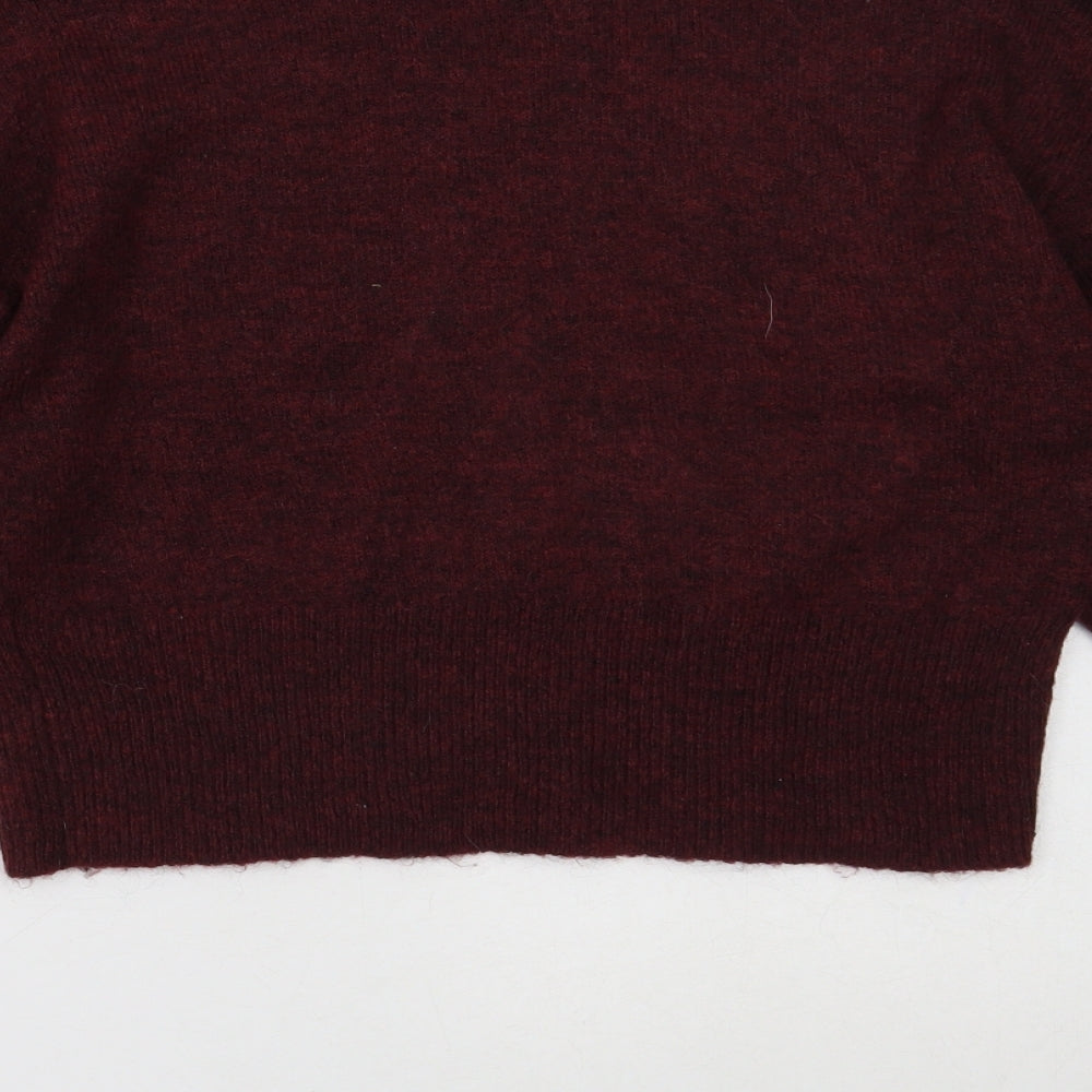 New Look Womens Red Round Neck Acrylic Pullover Jumper Size S