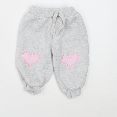 Early Days Girls Grey Polyester Jogger Trousers Size 3-6 Months Drawstring