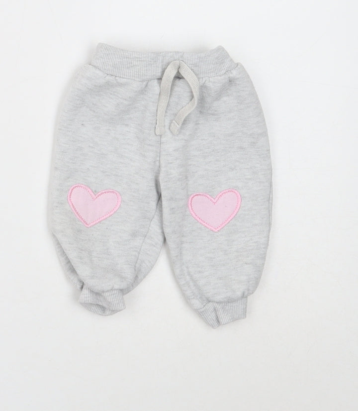 Early Days Girls Grey Polyester Jogger Trousers Size 3-6 Months Drawstring