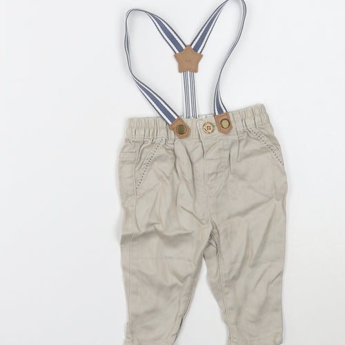 Nutmeg Boys Grey Lyocell Track Pants Trousers Size 3-6 Months Button - Suspenders