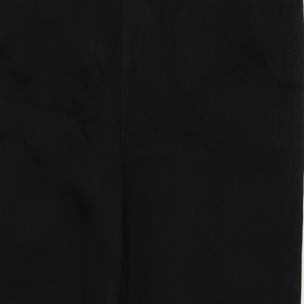 Marks and Spencer Womens Black Cotton Bootcut Jeans Size 16 Regular Button