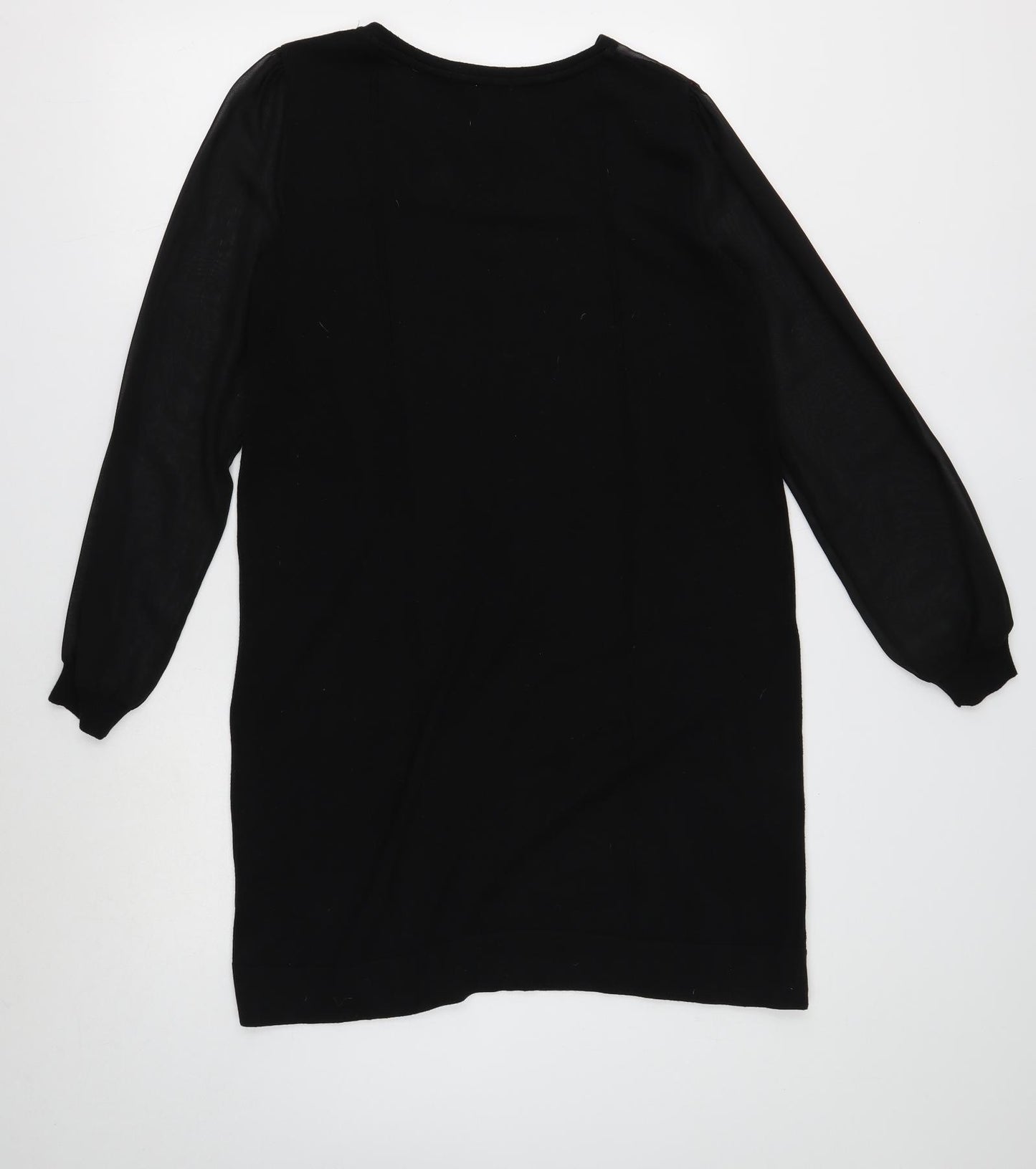 George Womens Black Acrylic Jumper Dress Size 14 Boat Neck Pullover