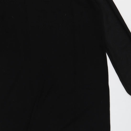 George Womens Black Acrylic Jumper Dress Size 14 Boat Neck Pullover
