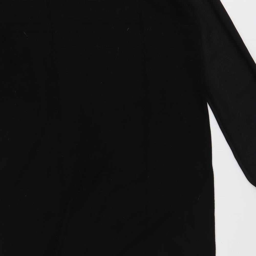 George Womens Black Acrylic Jumper Dress Size 14 Boat Neck Pullover