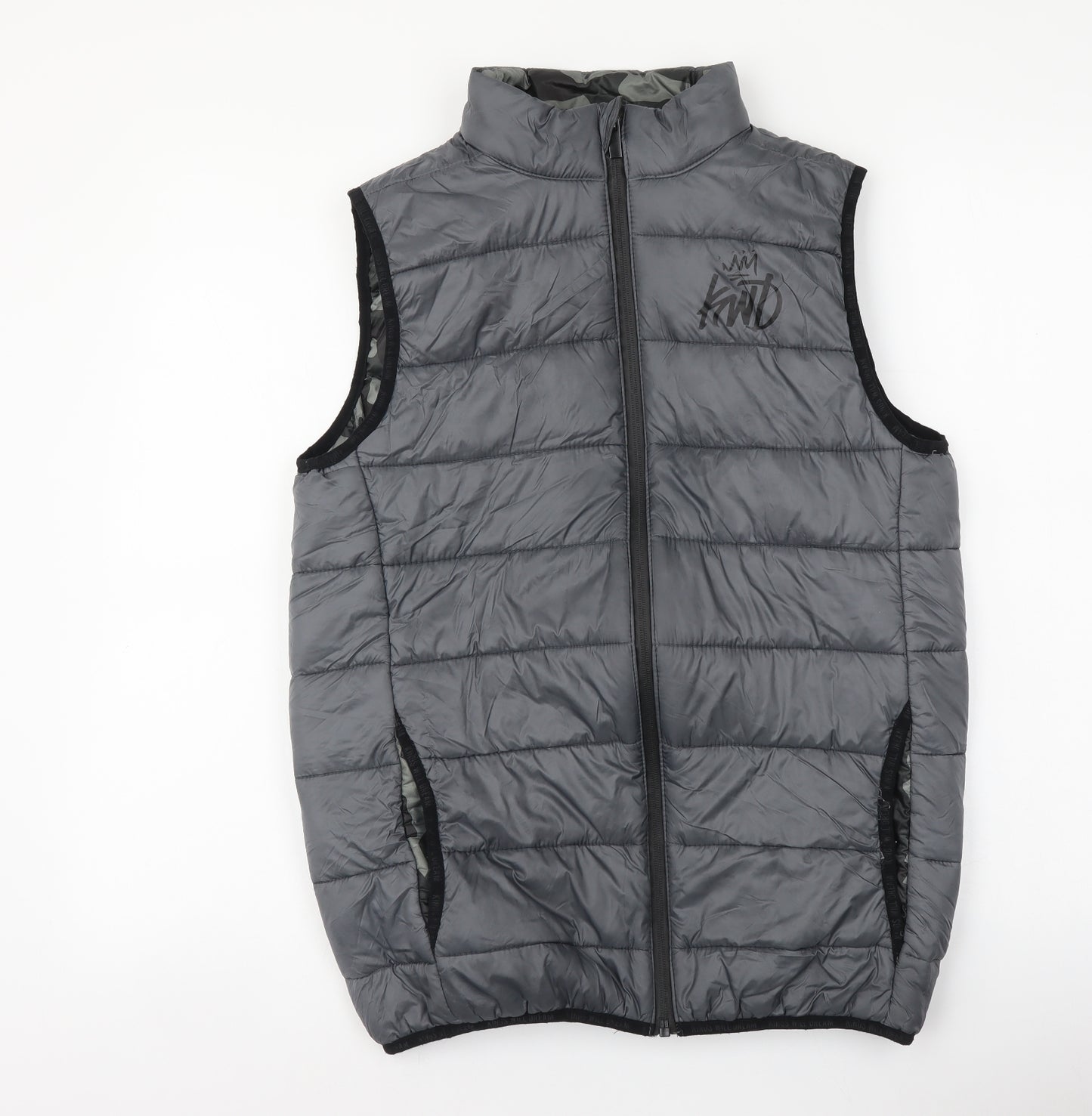 Kings Will Dream Boys Grey Quilted Waistcoat Size 13-14 Years Zip
