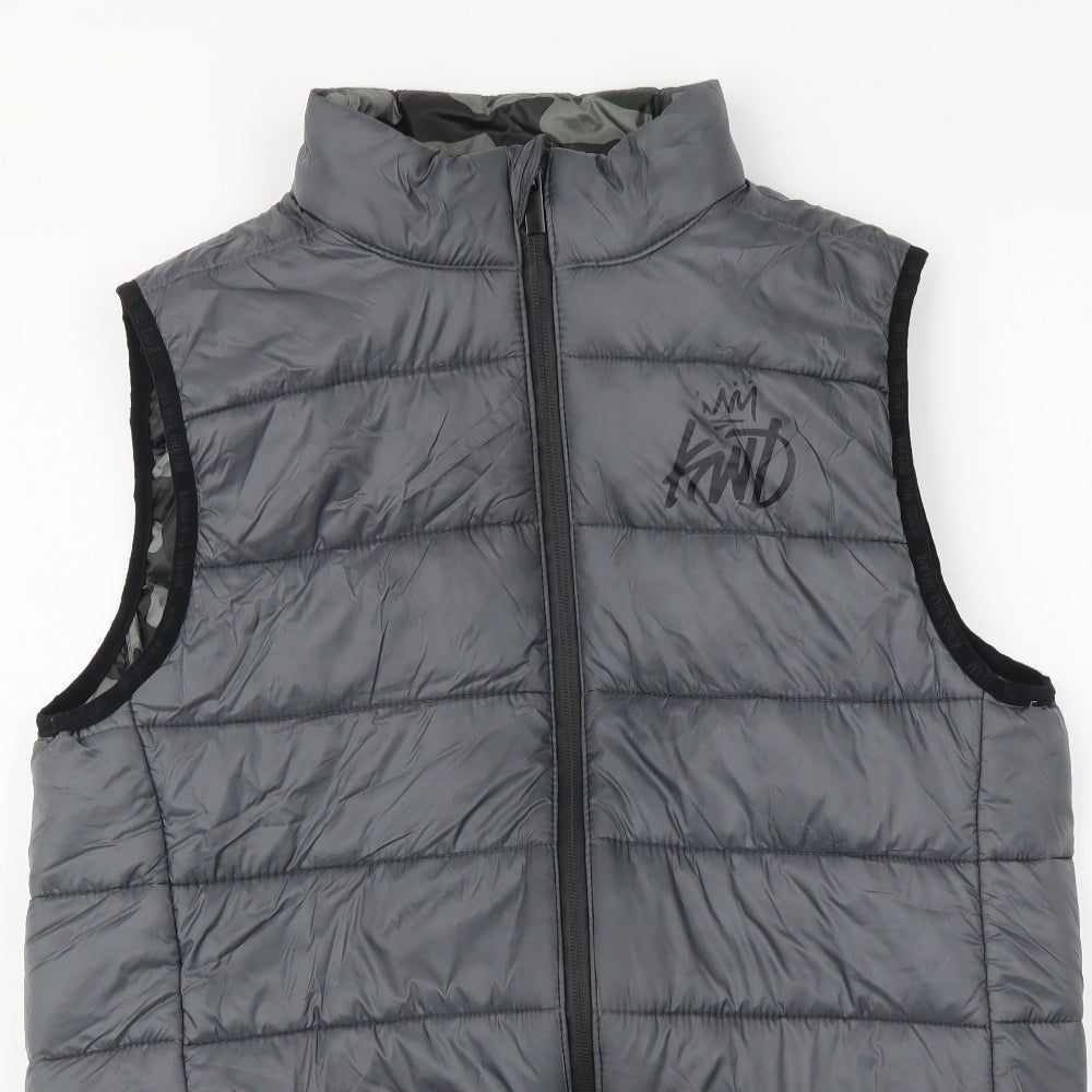 Kings Will Dream Boys Grey Quilted Waistcoat Size 13-14 Years Zip
