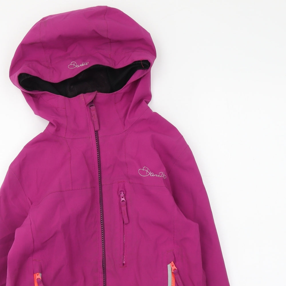 Dare 2B Girls Purple Rain Coat Jacket Size 9-10 Years Zip