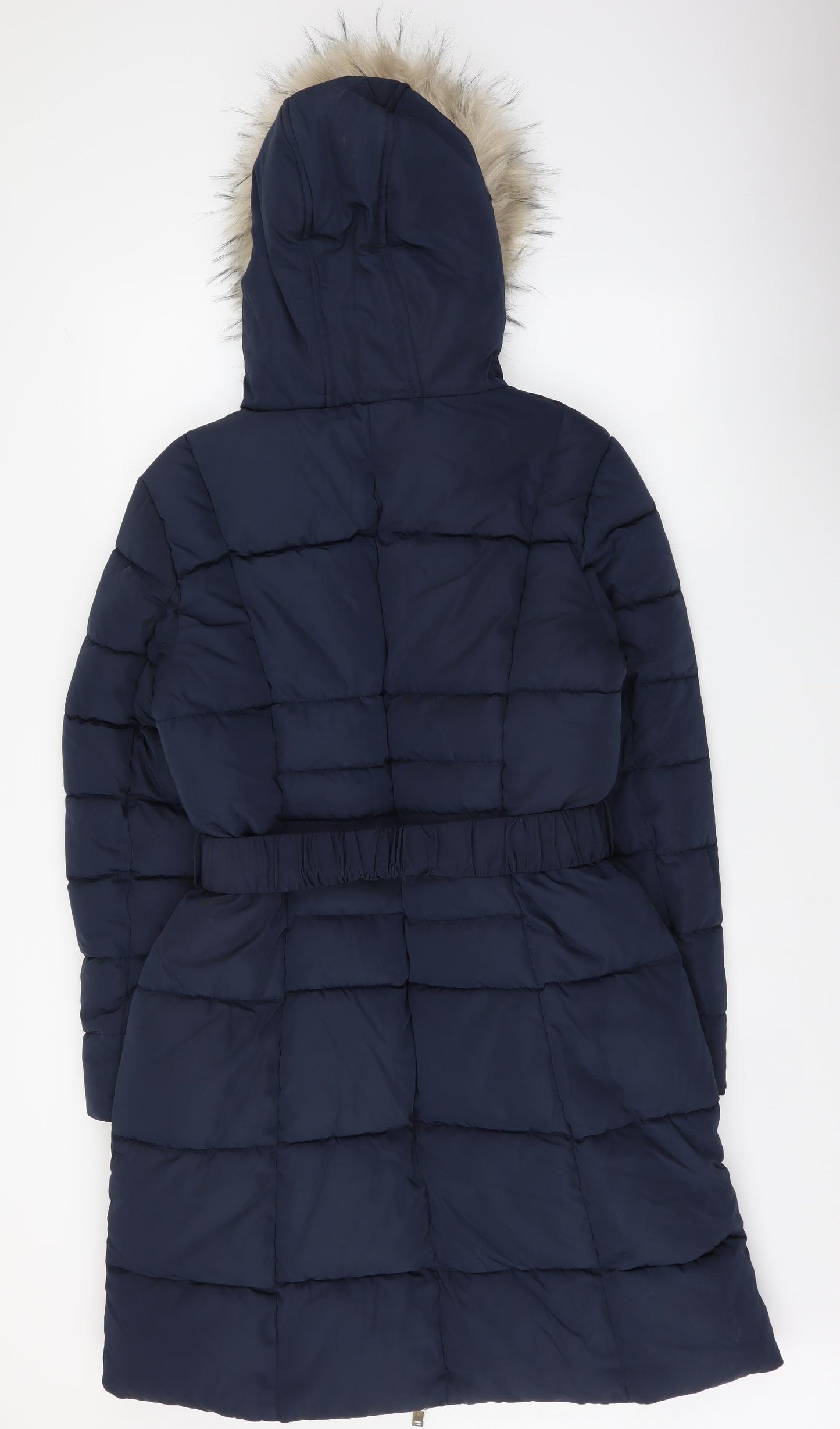 Sosandar Womens Blue Parka Coat Size 12 Zip